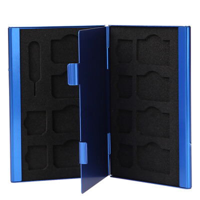 

15 in 1 Aluminum SIM Micro Nano SIM Cards Pin Storage Box Case Holder Prote