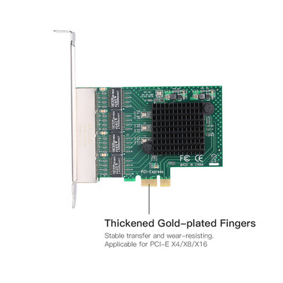 

Network Server Card 4 Ports Gigabit 1000M PCI-E Ethernet Adapter Support PCI- EX1X4X8X16