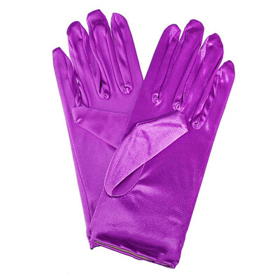 

Ladies Short Wrist Gloves Smooth Satin For Party Dress Prom Evening Wedding