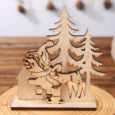 

〖Follure〗Wooden Mini Christmas Tree Desktop Ornaments Merry Christmas Party Decor