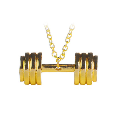 

New Fashion Barbell Fitness Fashion Dumbbell Contracted Barbell Dumbbell Necklace For Men & Women Gifts