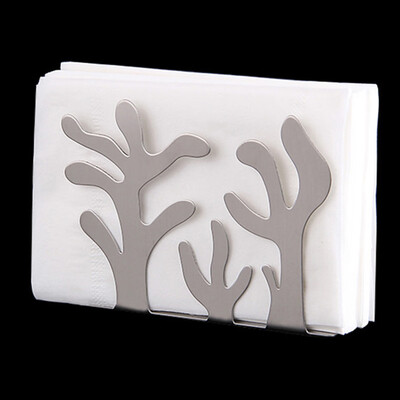 

1Pc Vertical Stainless Steel Paper Napkin Holder Cutout Dining Table Decor Rack