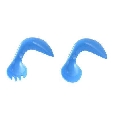 

2pcs Baby Feeding Spoon Fork Curved Handle Eating Training Tableware Set