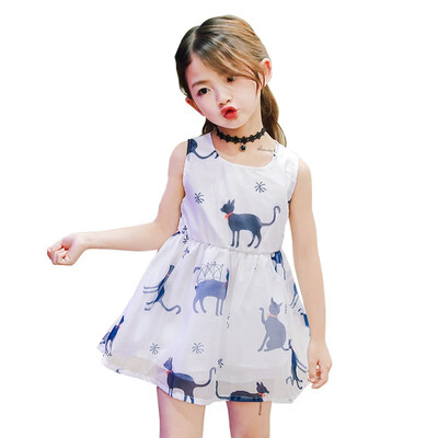 

Toddler Baby Girl Dress Fancy Princess Cat Pattern Dress Festival Carnival Easter Girl Princess Dress