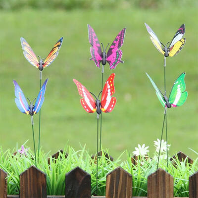 

Greensen 50pcs Plastic Artificial Butterfly Stakes Outdoor Yard Planter Flower Pot Garden Decoration