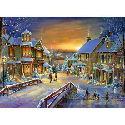 

5D Full Diy circular Diamond Painting Mosaic Handmade Winter Scenery Cross Stitch Diamond Diamond Embroidery Christmas