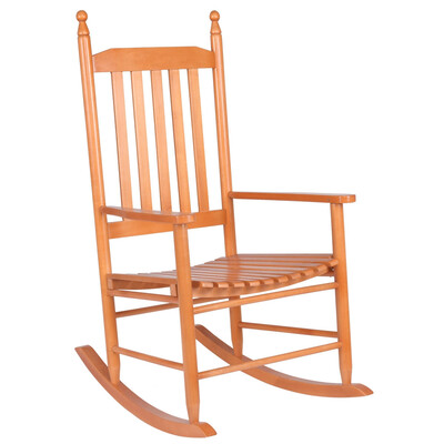 Wooden Balcony Deck Garden Porch Armchair Rocking Chair-Walnut