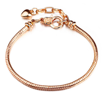 

European bead chain 3mm snake chain pure copper plated silver large bead chain