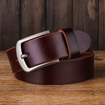 

New casual mens leather belt top layer leather pin buckle mens belt Europe&the United States retro mens jeans bel