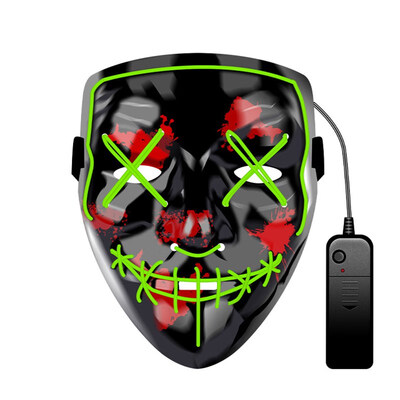 

FUNNYBUNNY Ghost Dance Face Mask Halloween Party Costume Masquerade EL Masks Circus Party Decor PVC Adults Full Face