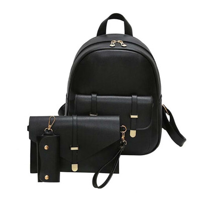 

Tailored Women New Fashion 3PC Backpack Casual Messenger Bag Small Card Purse Key Bag