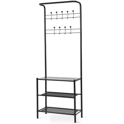 

3-Tier 18 Hooks Metal Entryway Garment Rack