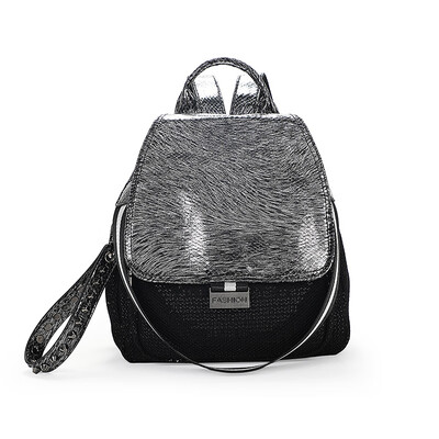 

Fashion backpack female 2019 summer new Korean version of the wild mesh cloth sequins large capacity travel canvas backpack
