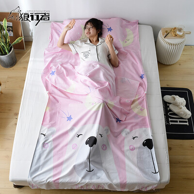 

Wolf walker dirty sleeping bag cotton portable travel tourist hotel hotel anti-dirty sheets adult indoor bear powder 120230cm LXZ-2033