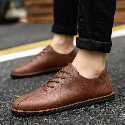 

Doudou small leather shoes mens youth black mens shoes fall student tide shoes new Korean leisure England