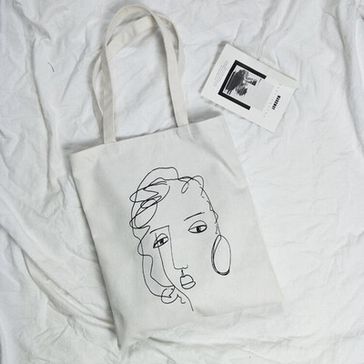 

Fashion Canvas Big Shopping Tote Shoulder Bag Student Book Bag Print Figure