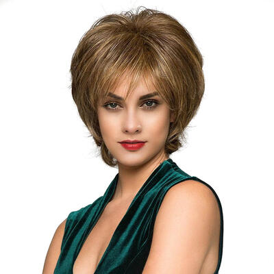 

European High Temperature Chemical Fiber Synthetic Wigs Women Short Wig