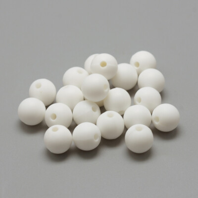 

Food Grade Environmental Silicone Beads Chewing Beads For Teethers DIY Nursing Necklaces Making Round White 12mm Hole 2mm