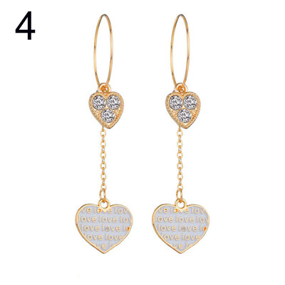 

Fashion Women Hollow Circle Heart Leaf Long Chain Dangle Hoop Earrings Jewelry