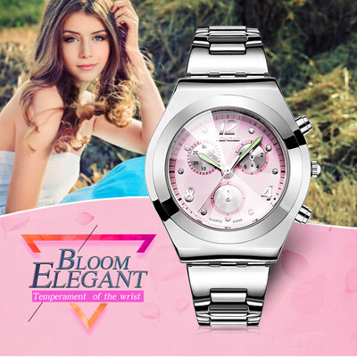 

8399 fashion steel belt with diamonds ladies watch trend watch personality creative watch female