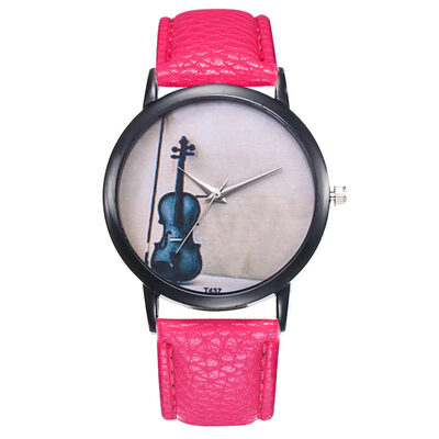 

Womens Watches Bayan Kol Saaty Fashion Simple Violin Pattern Watch Reloj De Mujer Montre Femme Acier Inoxydable