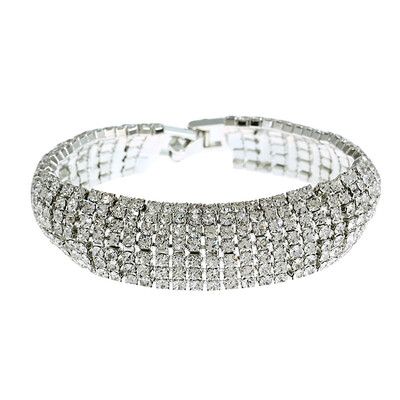 

Luxury Crystal Bracelets For Women Gold&Silver Plated Link Bangle