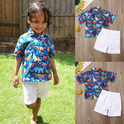 

Newborn Baby Boys Girls Dinosaur Floral Tops Shirts Short Pants Outfits Clothes