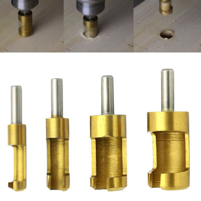 

Siaonvr 4 Pcs Carpentry Wood Plug Titanium Cutter Straight Tapered Claw Type Drill Bit