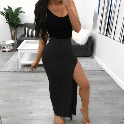 

Roseonmyhand Women Solid Sexy Long Clubwear Party Cocktail Skinny Stretch Thin Pencil Skirt