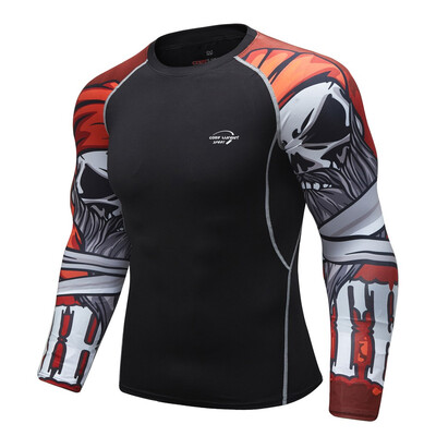 

Toponeto Mens Breathable Long Sleeve Yoga Fitness Print Sport Soft T-Shirt Top Blouse