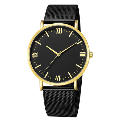 

Gobestart Fashion Mens Women Sport Stainless Steel Case Band Quartz Analog Wrist Watch
