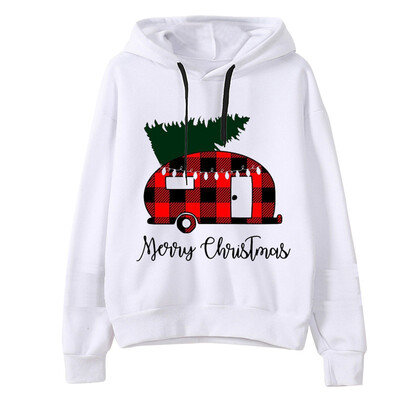 

Tailored Women Christmas Print Hooded Long Sleeves Sweatshirt Hooded Pullover Tops Shirt