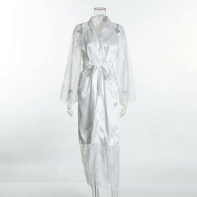 

New Womens Ladies Satin Long Nightdress Silk Lace Lingerie Nightgown Sleepwear