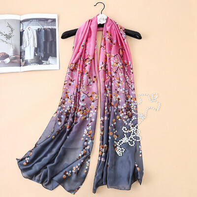 

Spring&summer new product silk scarves small floral flowers ladies scarf beach towel shawl wholesale SK054