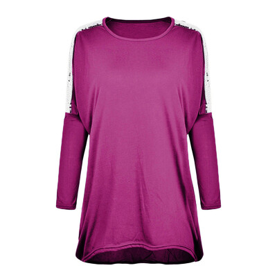 

Fashion Womens Casual Shirt Sequins Long Sleeve Round Neck Loose Tops Blouse
