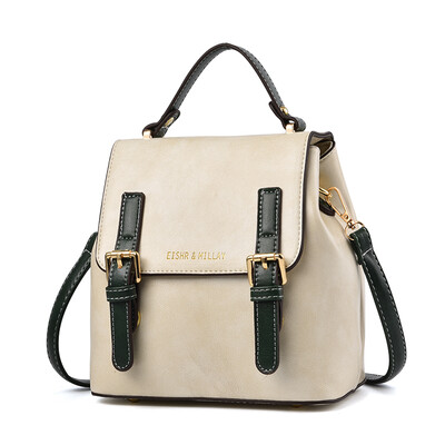 

Retro backpack womens double shoulder new England Korean version of soft leather Joker fashion PU female student bags