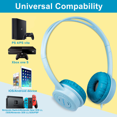 

ONIKUMA M100 Kids Headphones 35mm Wired On Ear Headset Children Earphone Adjustable Headband w Microphone 85dB Limited Volume Sa