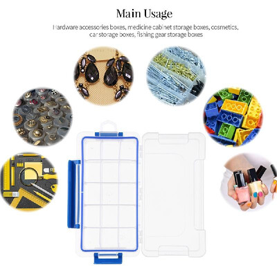 

Transparent Plastic Storage Box Multiple Compartments Slot Hardware Box Organizer Jewelry Tools Electronic Components Container Fi