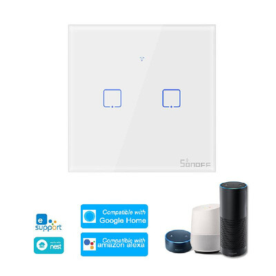

SONOFF T1EU3C-TX 3 Gang Smart WiFi Wall Light Switch 433Mhz RF Remote Control APPTouch Control Timer EU Standard Panel Smart Swit