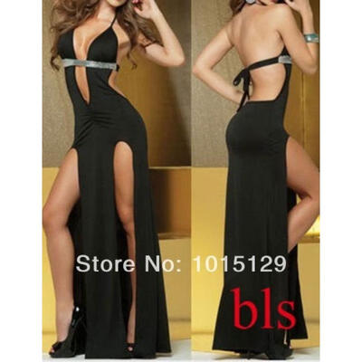 

Womens Sexy Long Maxi Open Leg Side Split Evening Party Cocktail Dress