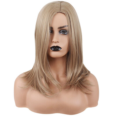 

Gobestart Fashion Womens Medium Straight Full Wig Synthetic Hair Party Lace Hair Wigs