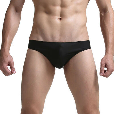 

Mens Low-waist Ice Silk Mini Briefs Underwear Sexy Breathable Underpants -XL