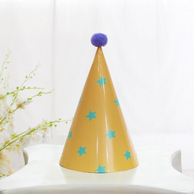 

FUNNYBUNNY Kids Happy Birthday Paper Party Cone Hats with Pom Poms 12ct Happy Birthday Crown Baby One Year Birthday