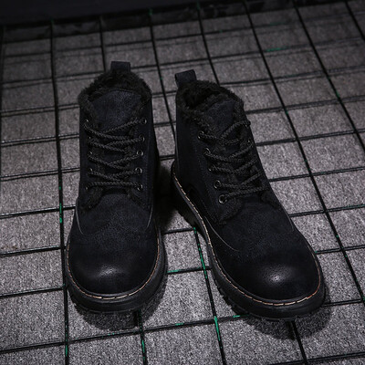 

Mens Plus Velvet Martin Boots Mens British Wind Warm Boots High Help Workwear Mens Martin Shoes Martin Shoes Snow Boots