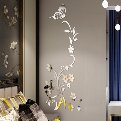 

〖Follure〗3D Diy Flower Butterfly Shape Acrylic Wall Sticker Modern Stickers Decoration