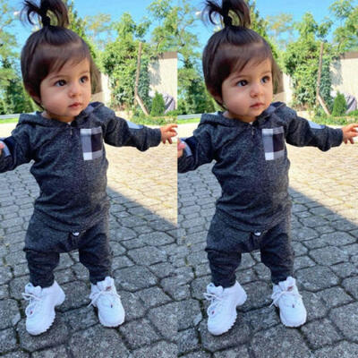 

2PCS Baby Infant Toddler Girl Boy Hooded Tops Pants Clothes Outfits Tracksuit