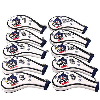 

Greensen 10PCS PU Golf Iron Head Covers Club Headcovers Set Zipper Opening 3 PW SW AW