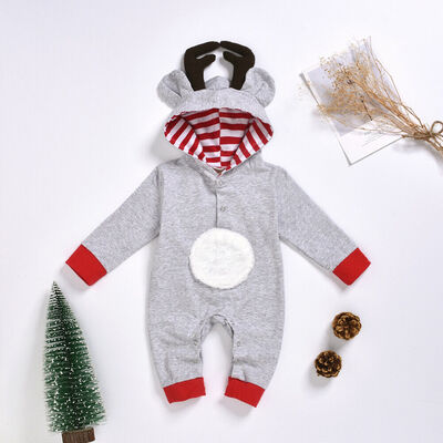 

Christmas Infant Baby Girl Boy Long Sleeve Antlers Romper Overall Clothes Set