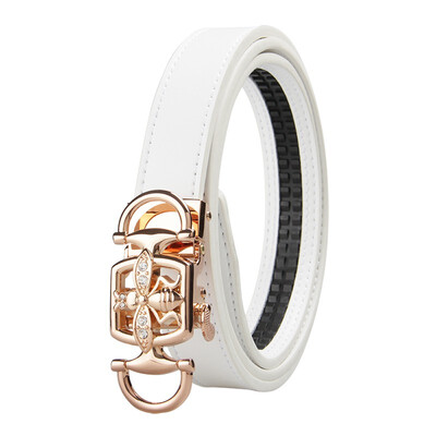 

BPSTAR Womens Automatic Buckle Genuine Leather Ladys Ratchet Holeless Belt Business High Quality Womens Real Belt for Pants