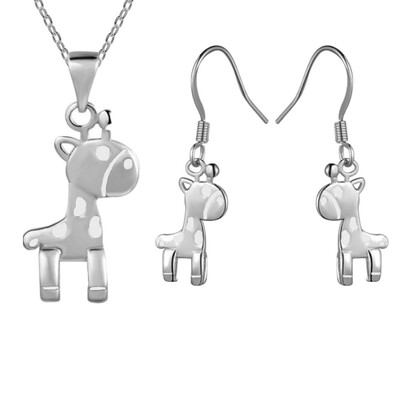 

Women Fashion Pony Necklace Earrings Jewelry
